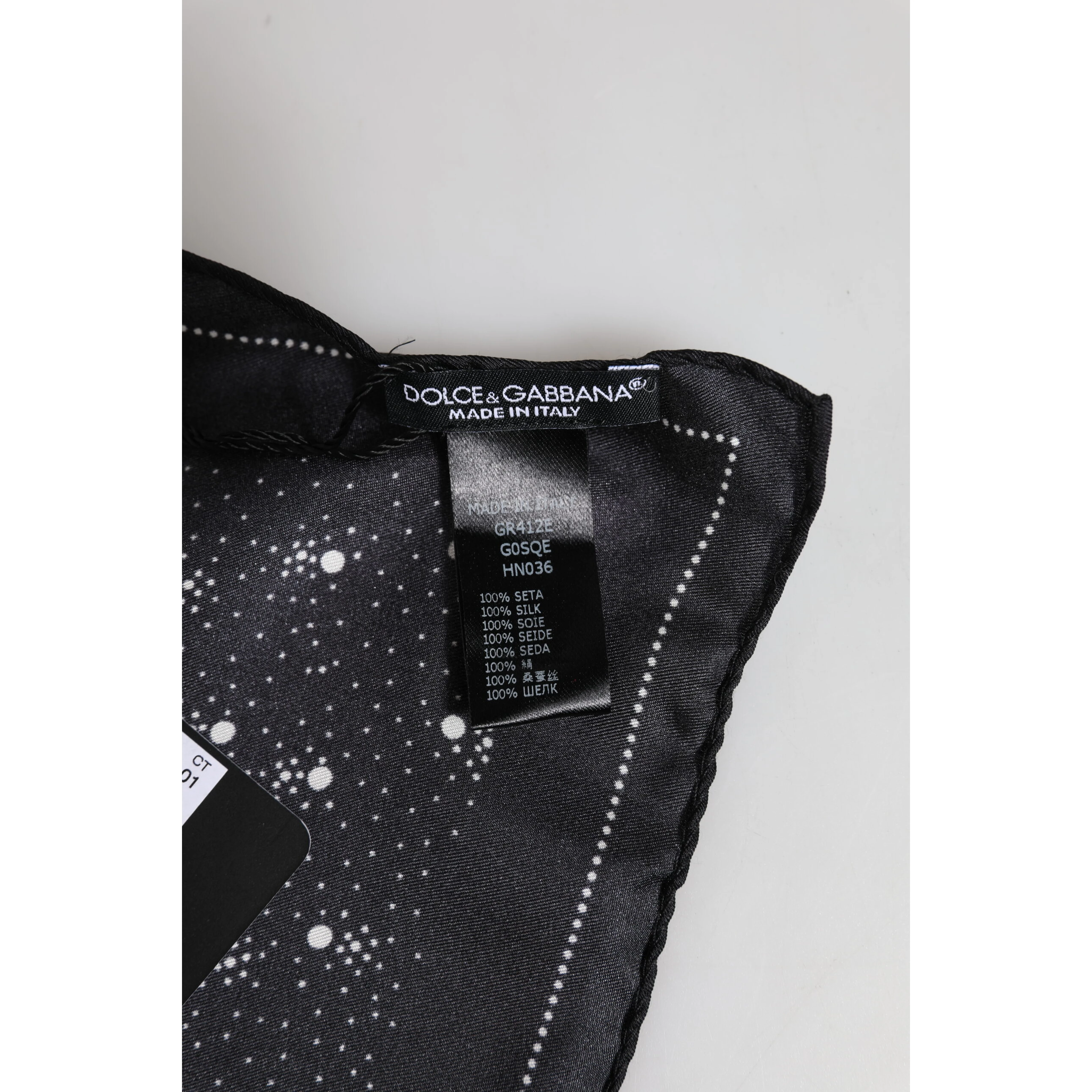 Black White Printed Square Men Foulard Scarf
