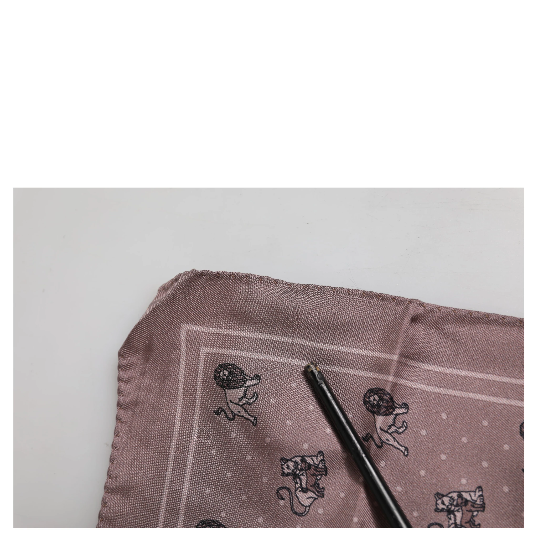 Brown Animal Print Square Foulard Scarf