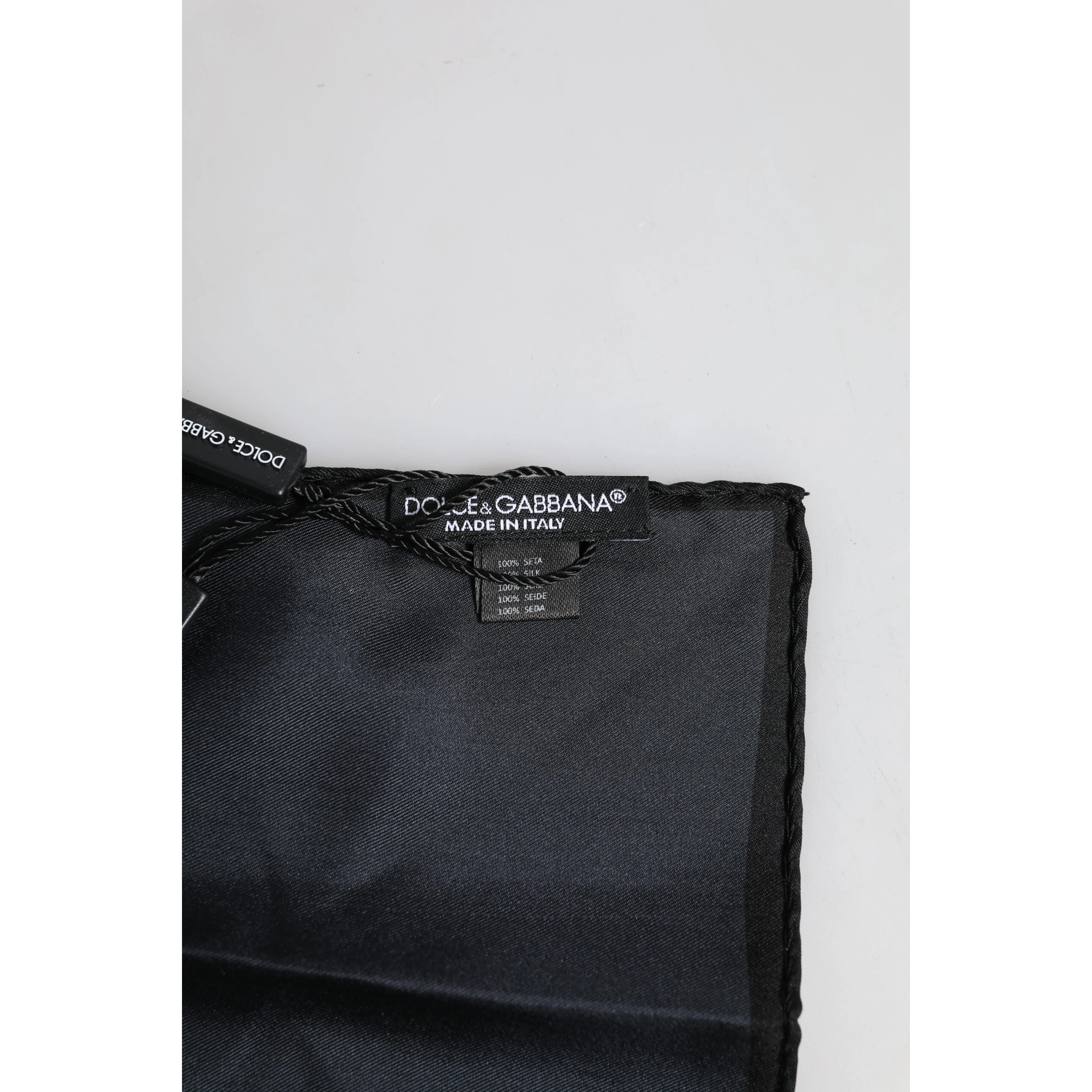 Blue DG Crown Silk Square Men Foulard Scarf