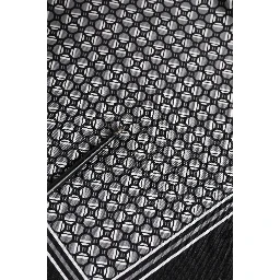 Black White Patterned Square Foulard Scarf