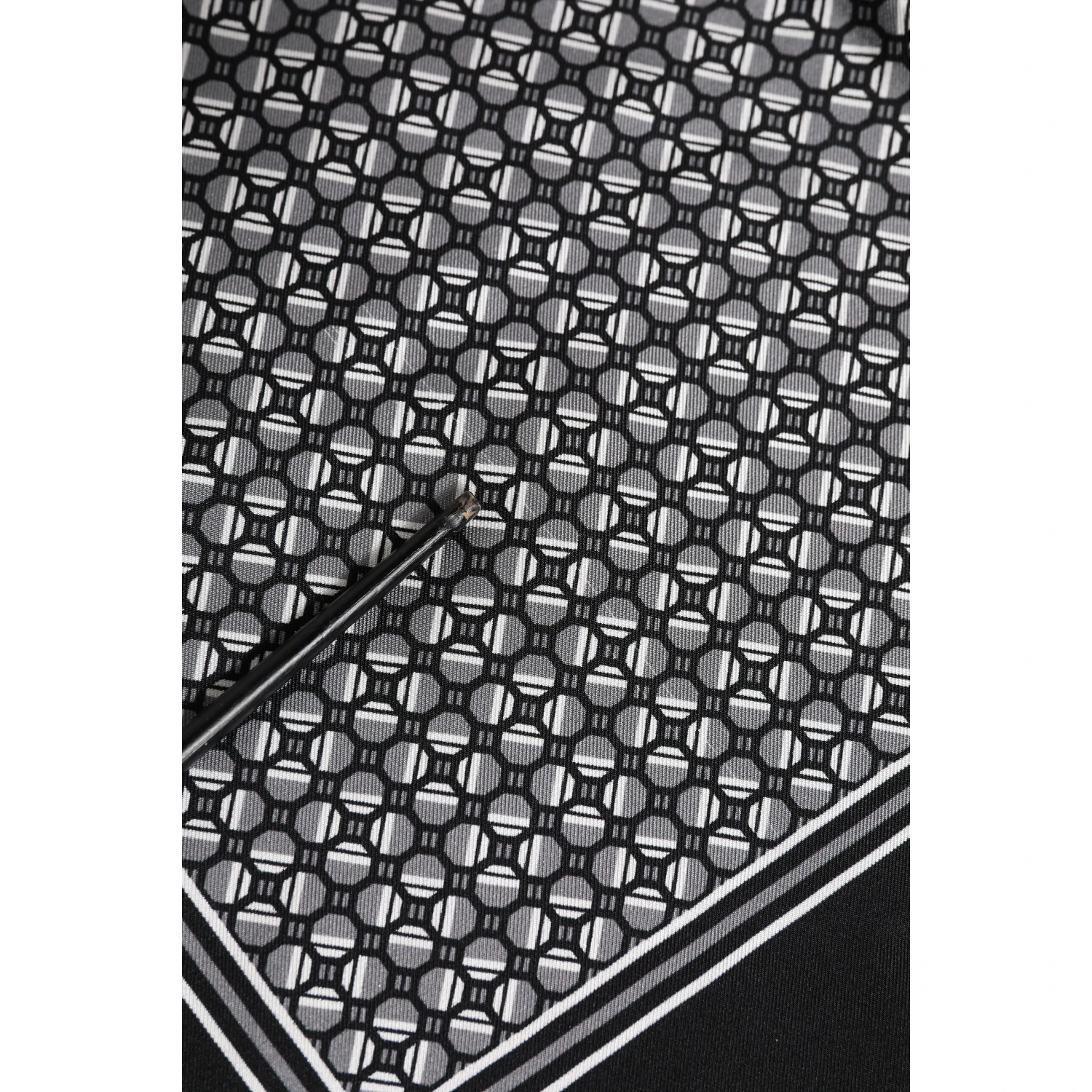 Black White Patterned Square Foulard Scarf