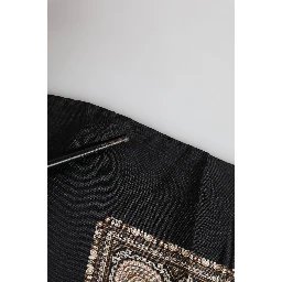 Black Brown Patterned Square Foulard Scarf