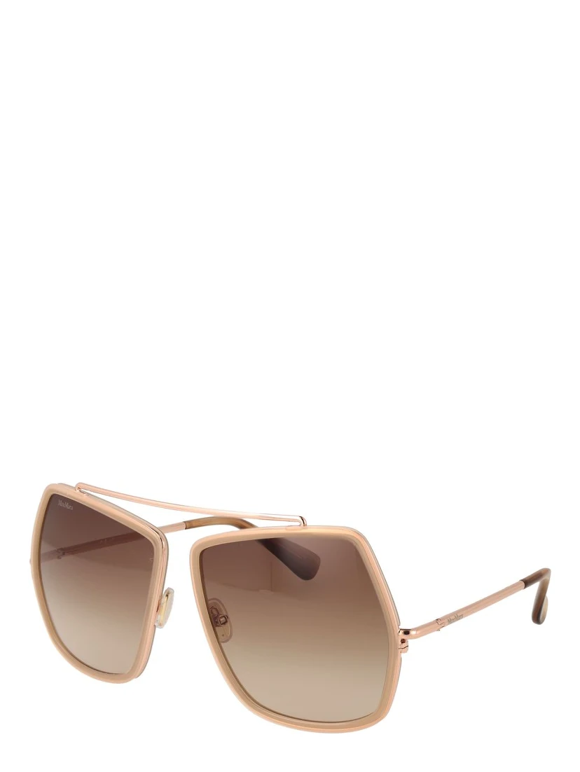 Beige Metal Sunglasses