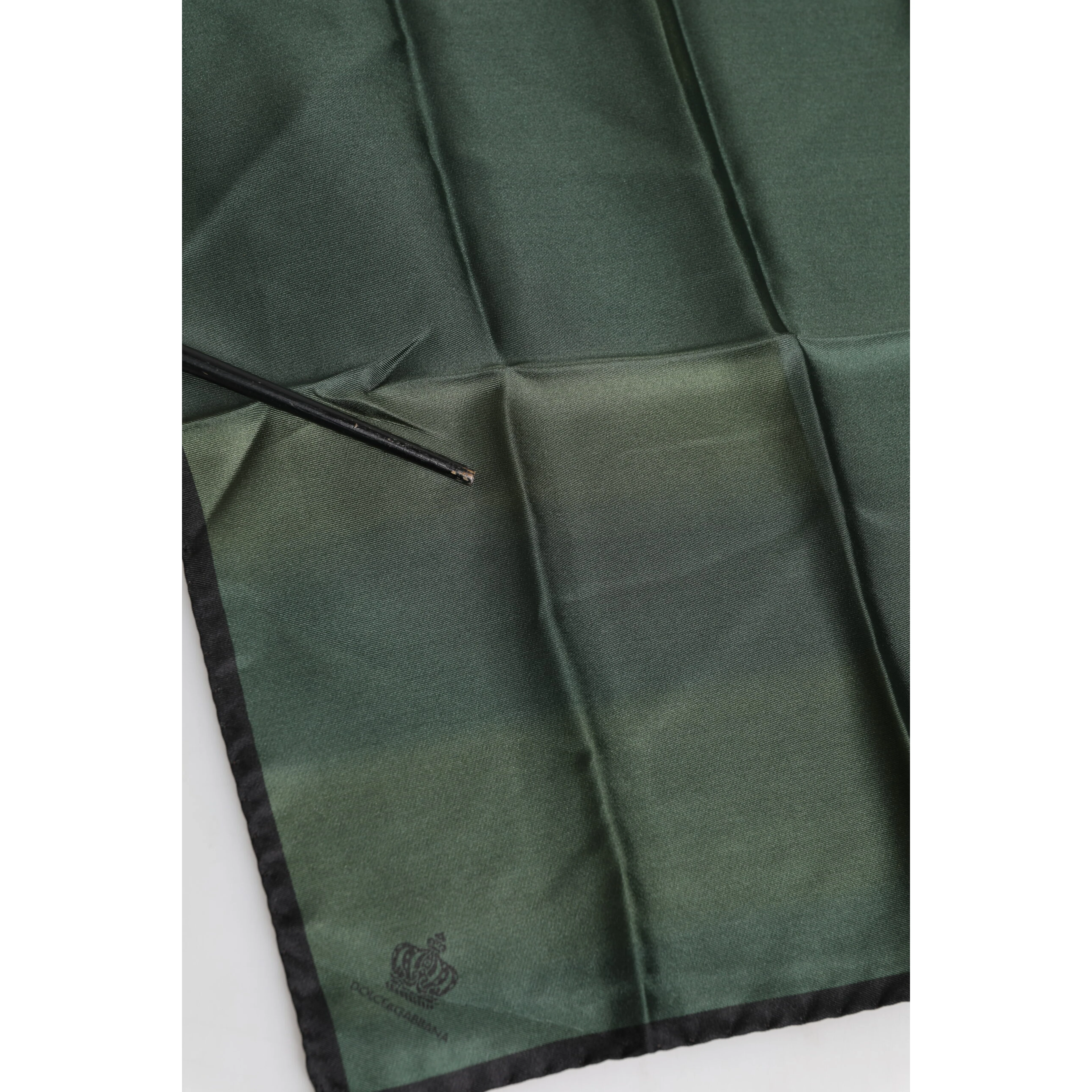 Green DG Crown Silk Square Men Foulard Scarf