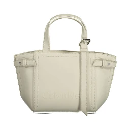 White Polyester Handbag