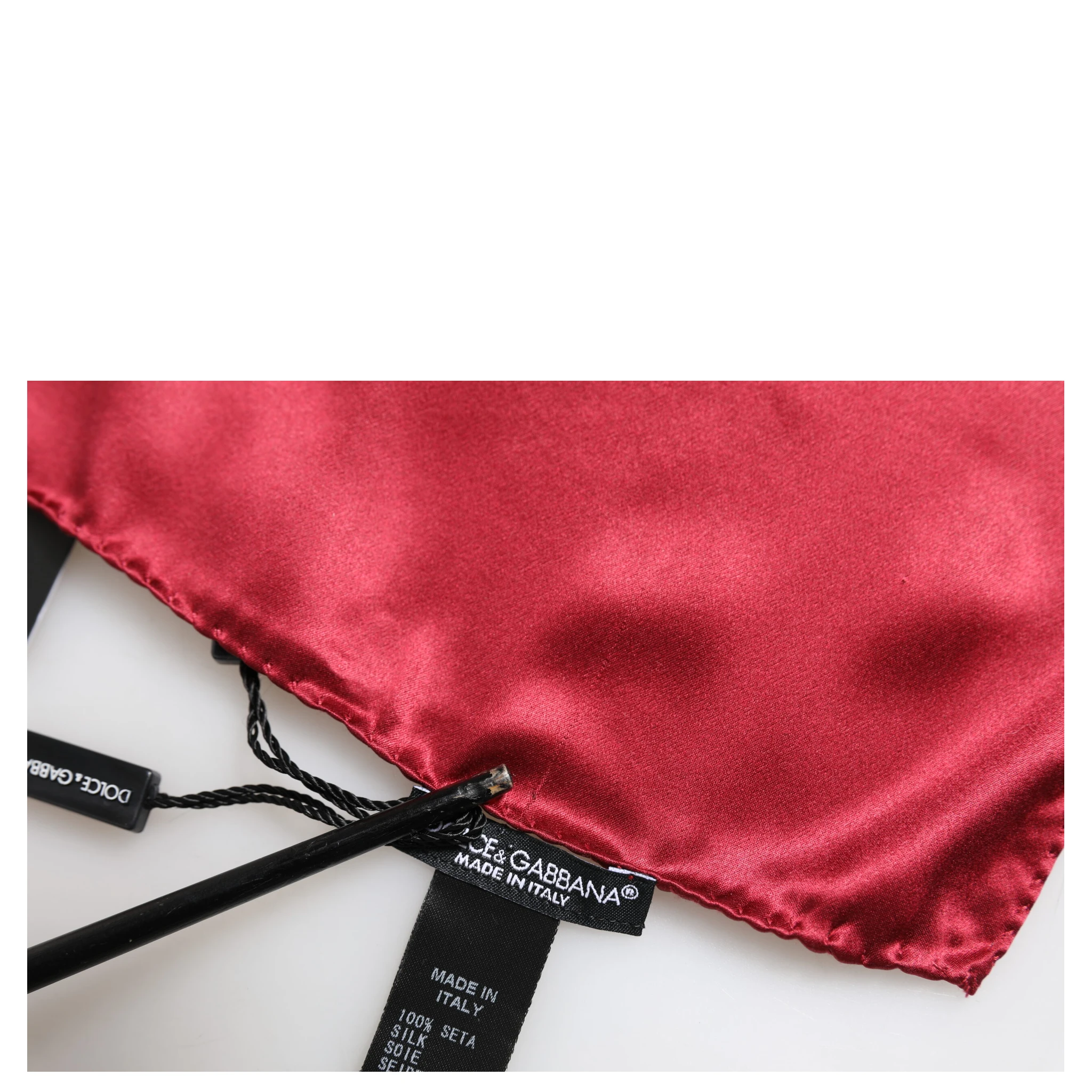 Red Solid Satin Silk Square Handkerchief Scarf