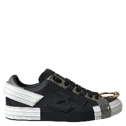 Black Leather Low Top Sneakers Portofino Shoes