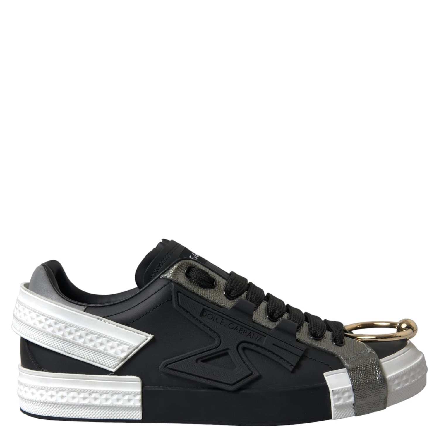 Black Leather Low Top Sneakers Portofino Shoes