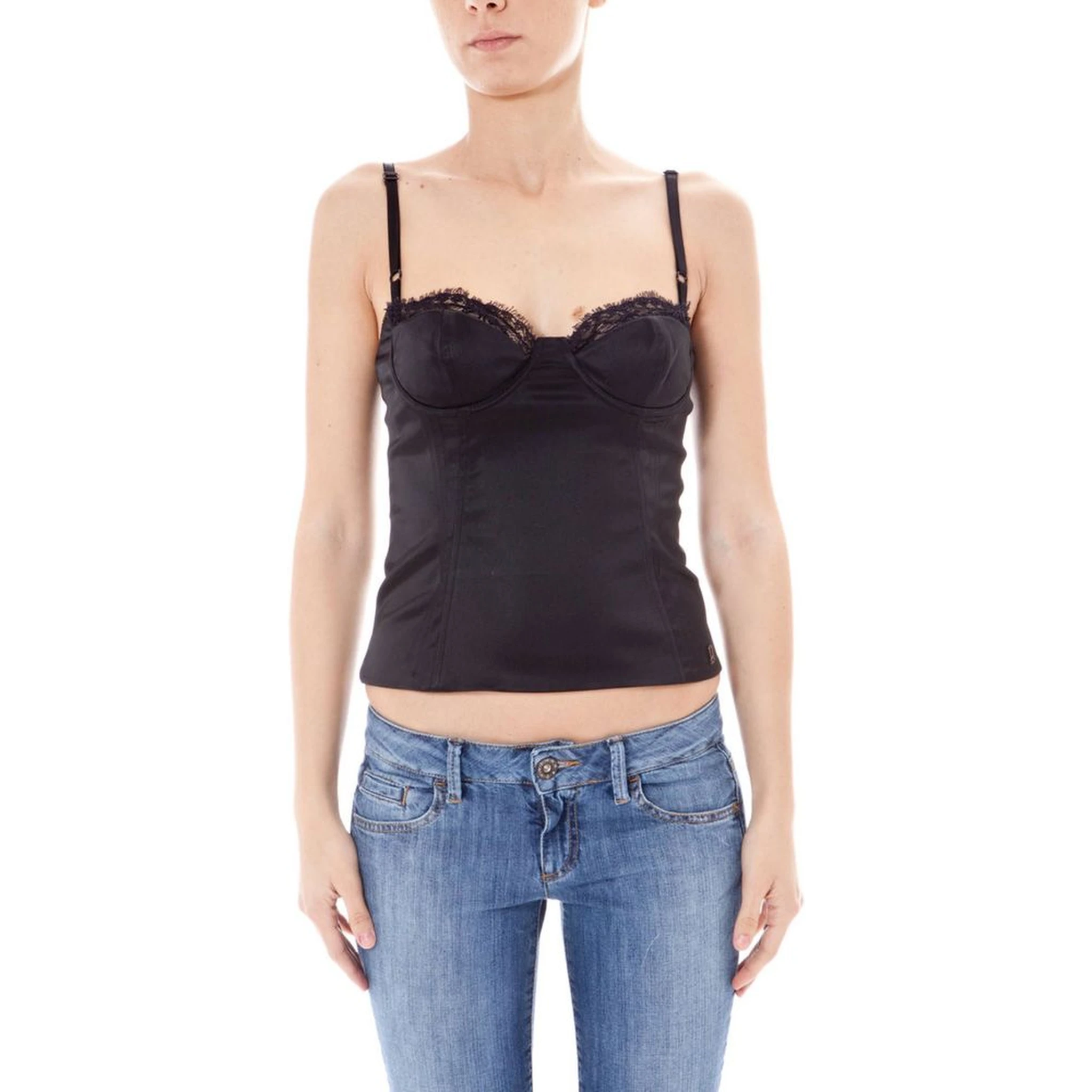 Black Polyamide Women Intimate Top