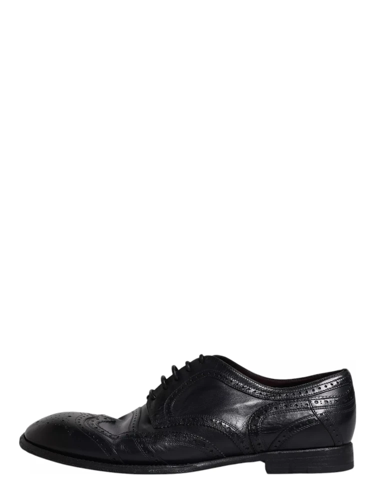 Dark Blue Leather Derby Wingtip Formal Shoes alternative