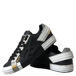 Black Leather Low Top Sneakers Portofino Shoes