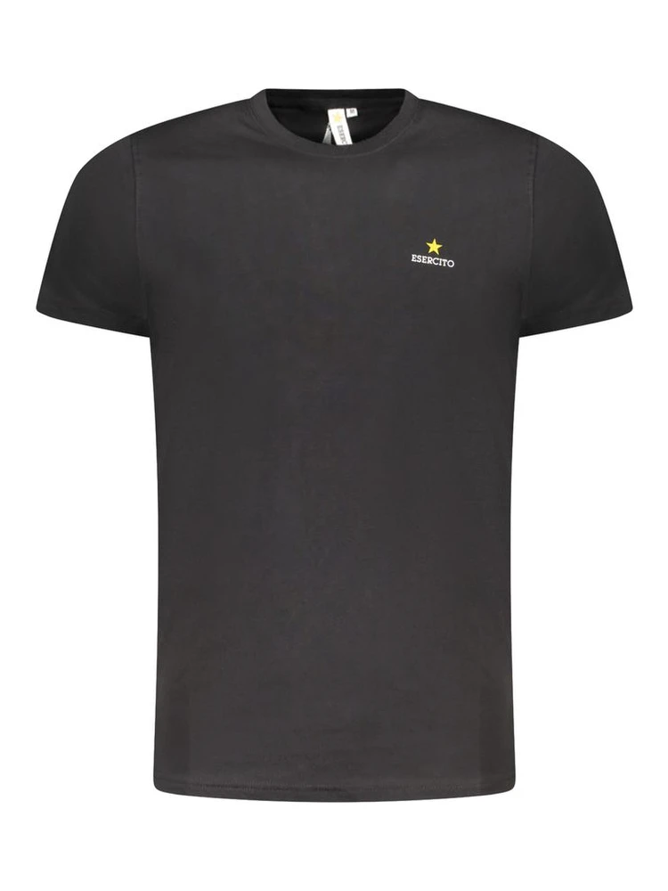Black Cotton Men T-Shirt