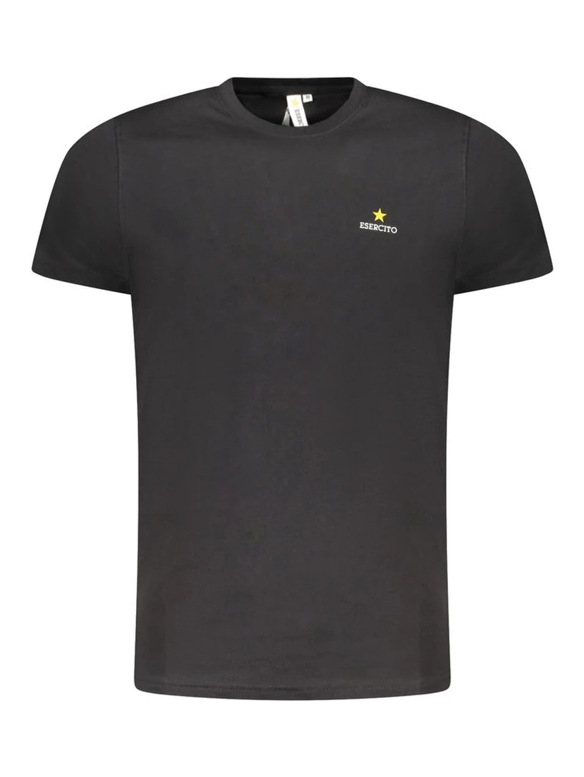 Black Cotton Men T-Shirt
