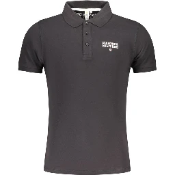 Black Cotton Polo Shirt