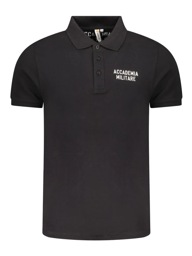 Black Cotton Men Polo-Shirt