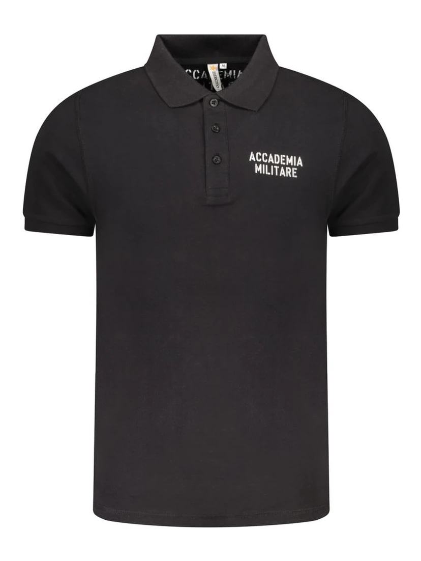 Black Cotton Men Polo-Shirt