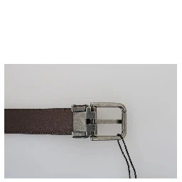 Blue Perforated Leather Gray Buckle Belt