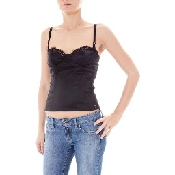 Black Polyamide Women Intimate Top