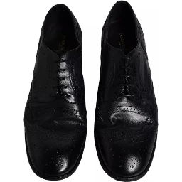 Dark Blue Leather Derby Wingtip Formal Shoes