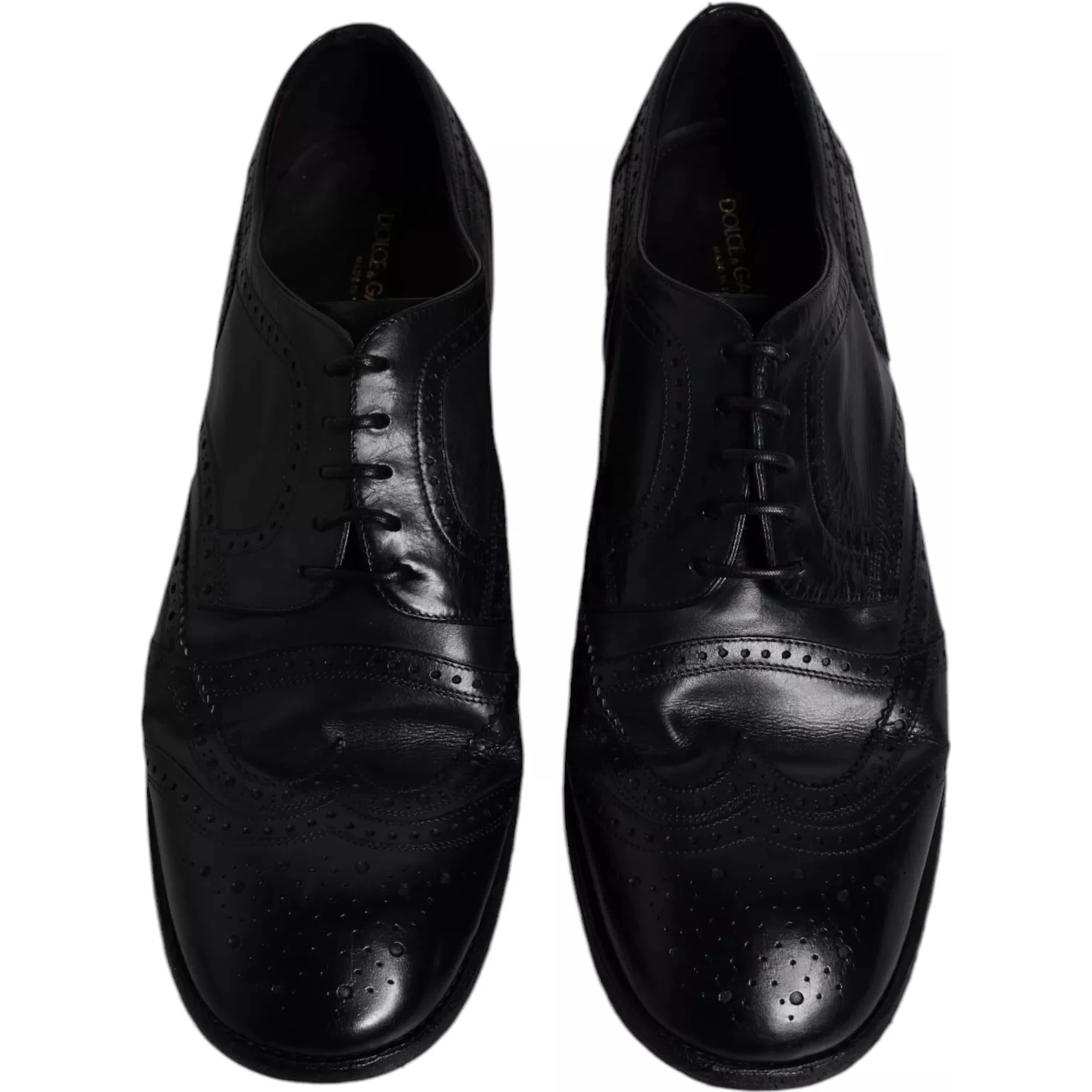 Dark Blue Leather Derby Wingtip Formal Shoes