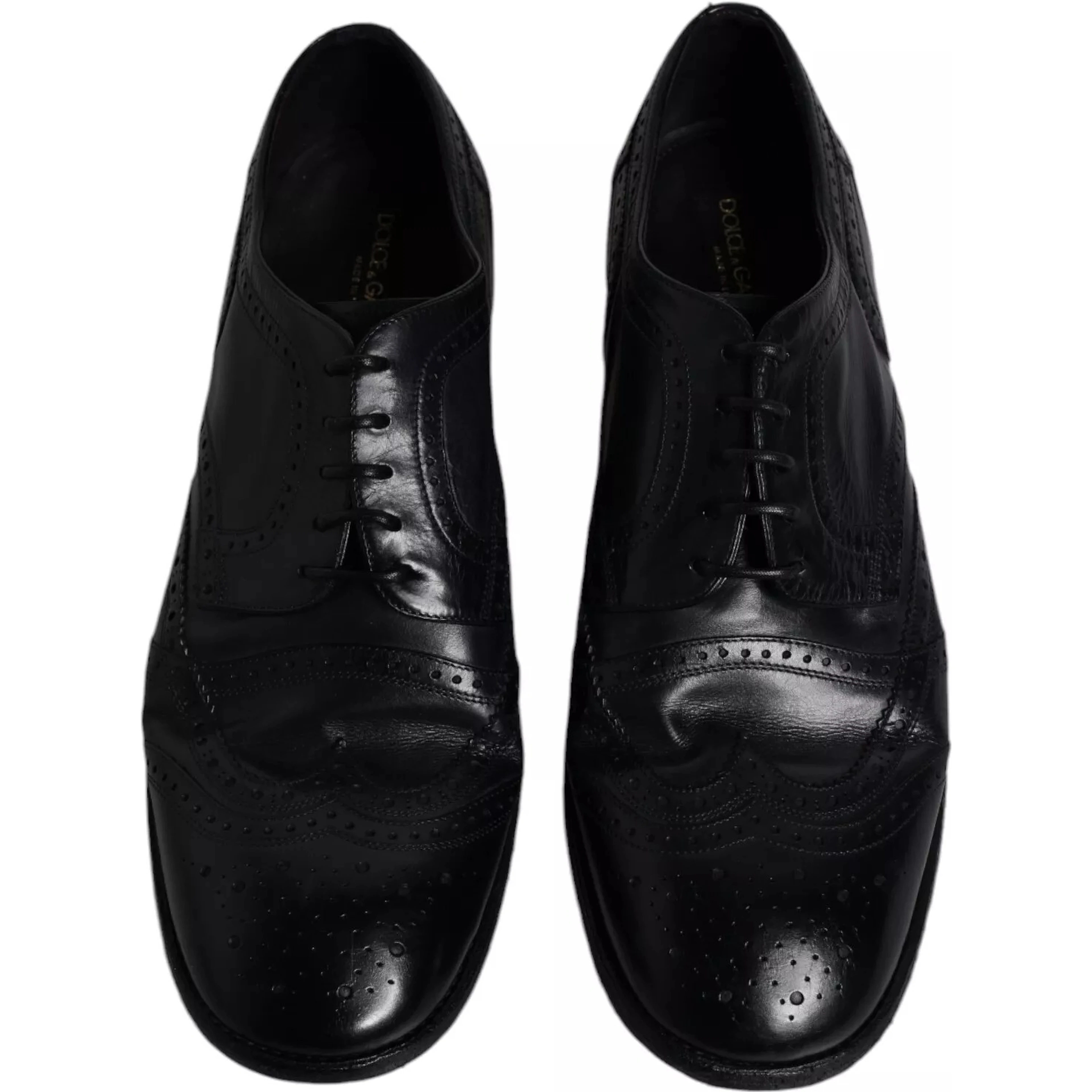 Dark Blue Leather Derby Wingtip Formal Shoes
