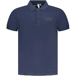 Blue Cotton Mens Polo Shirt
