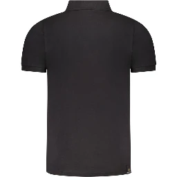Black Cotton Men Polo-Shirt