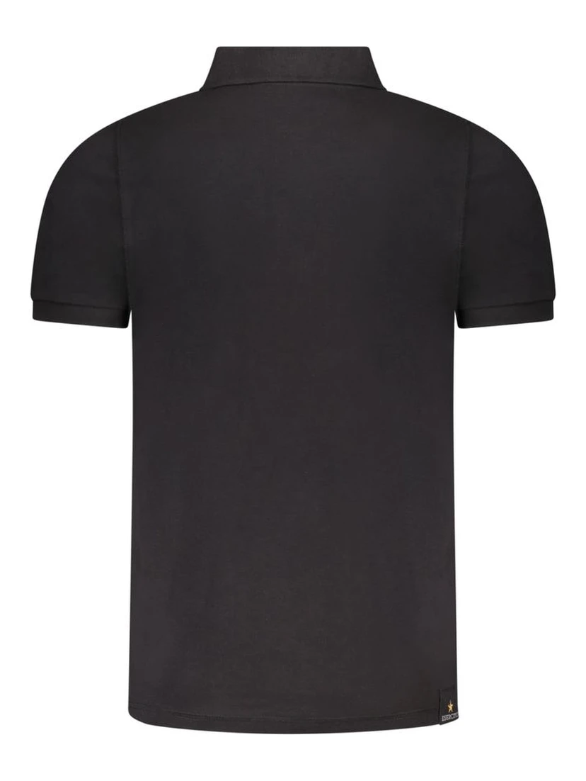 Black Cotton Men Polo-Shirt