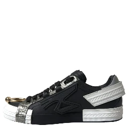 Black Leather Low Top Sneakers Portofino Shoes
