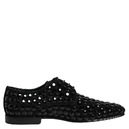 Black Suede Strass Derby Formal Shoes