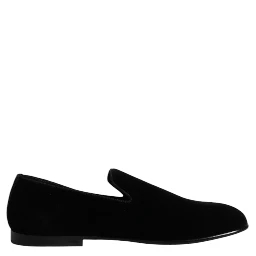 Black Velvet Slip On Loafers Formal Shoes