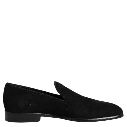 Black Suede Slip On Loafers Formal Shoes