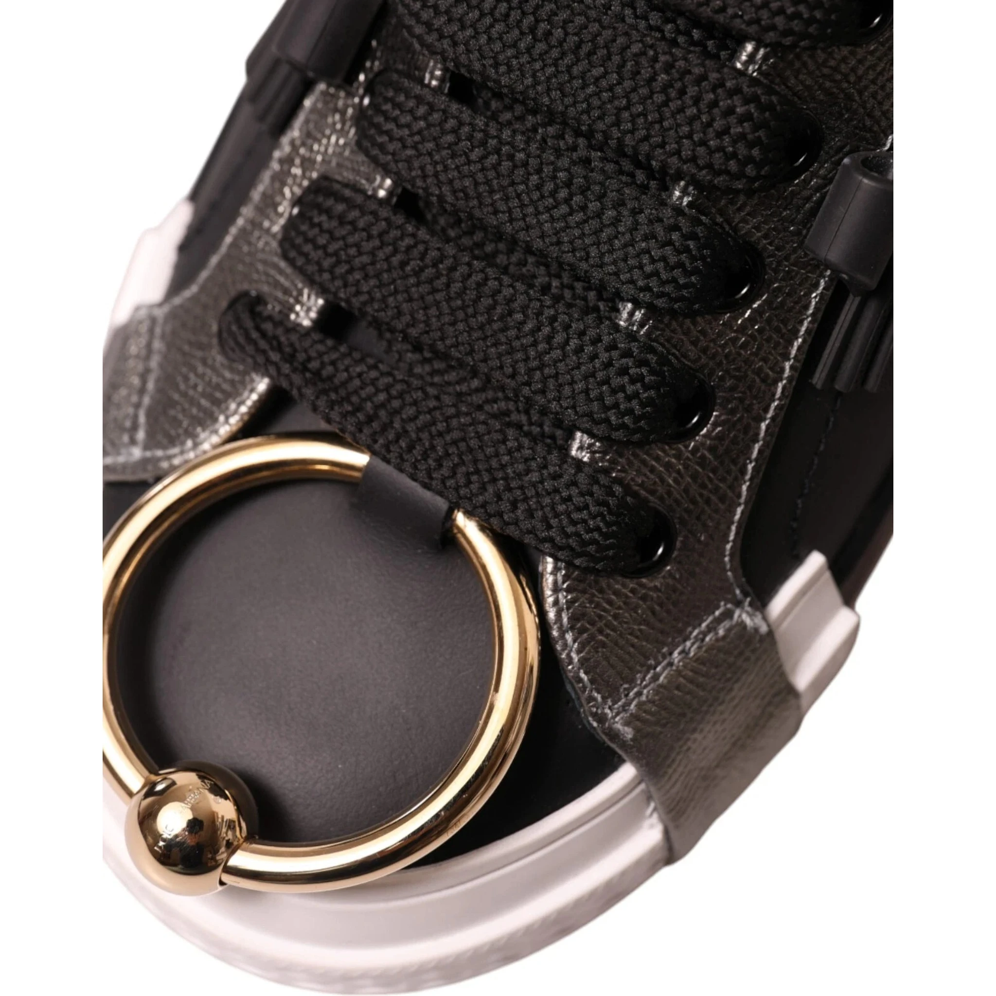 Black Leather Low Top Sneakers Portofino Shoes