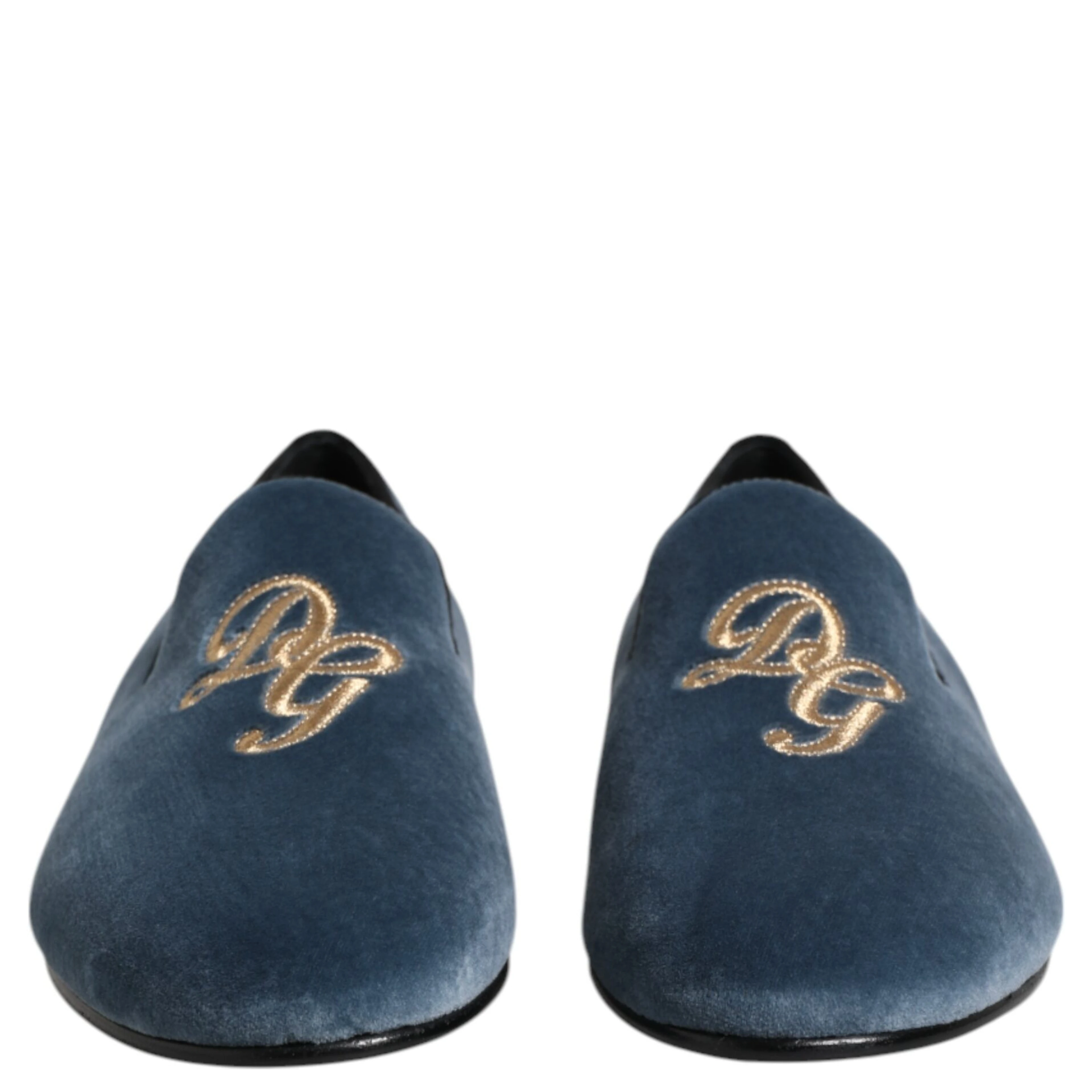 Blue Velvet DG Logo Loafers Formal Shoes