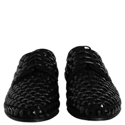 Black Suede Strass Derby Formal Shoes