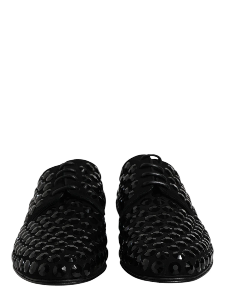 Black Suede Strass Derby Formal Shoes alternative