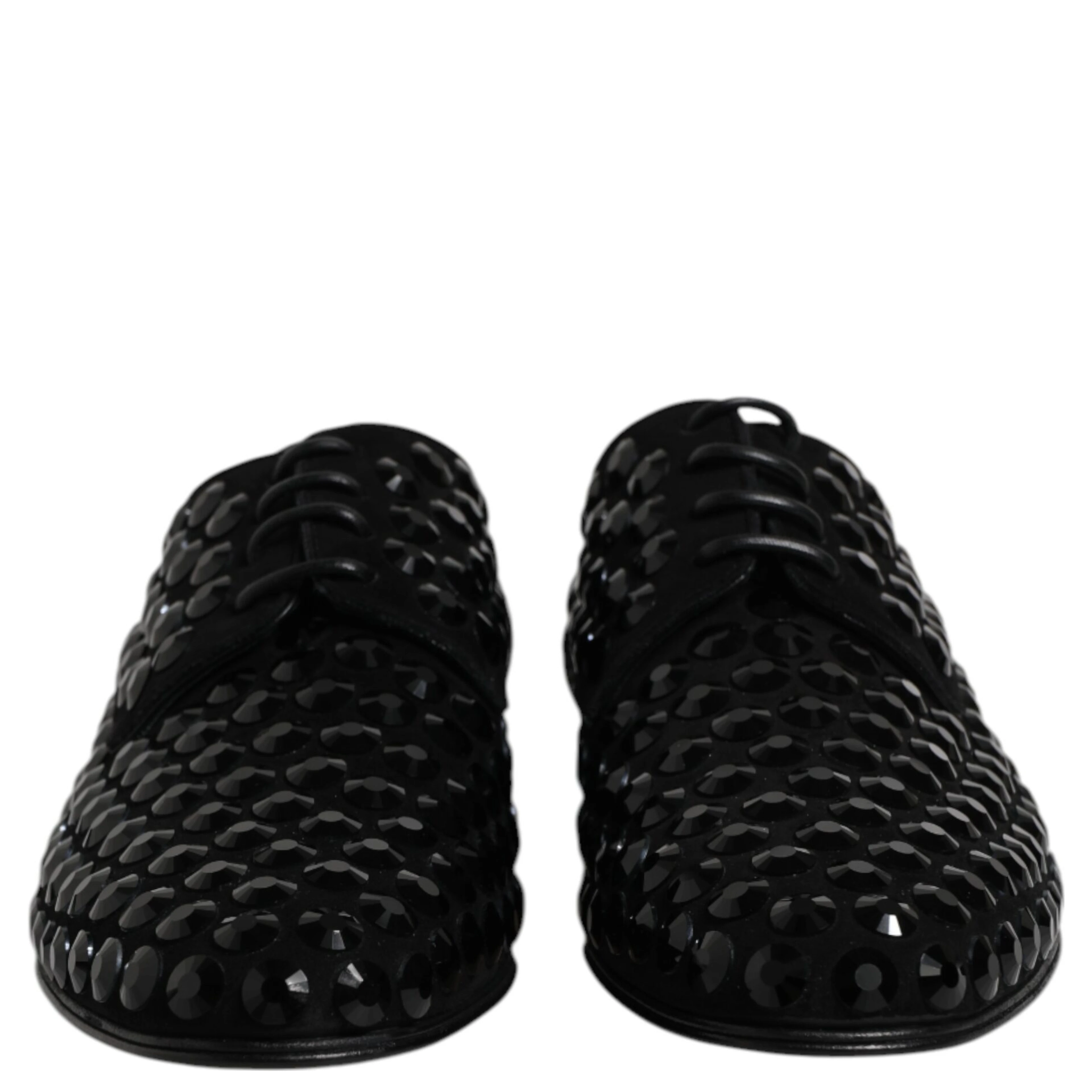 Black Suede Strass Derby Formal Shoes