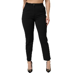 Black High Waisted Tapered STAFF Pants