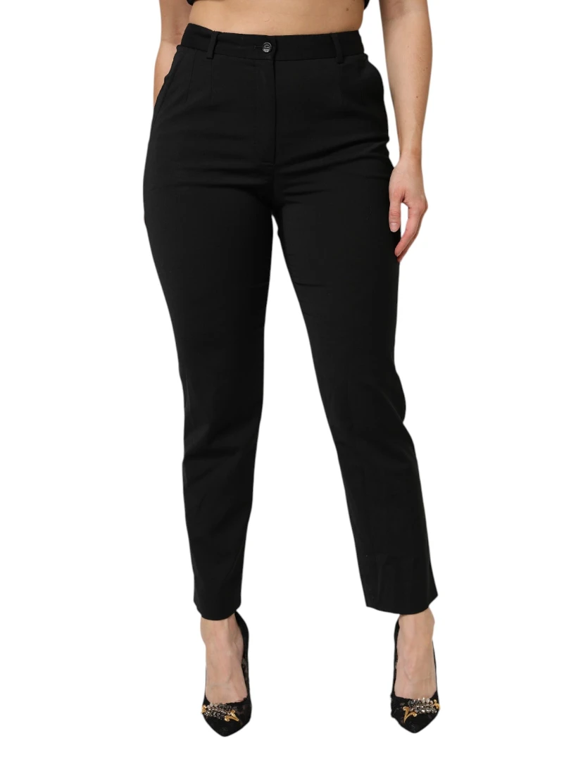 Black High Waisted Tapered STAFF Pants
