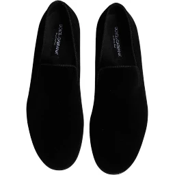 Black Velvet Slip On Loafers Formal Shoes