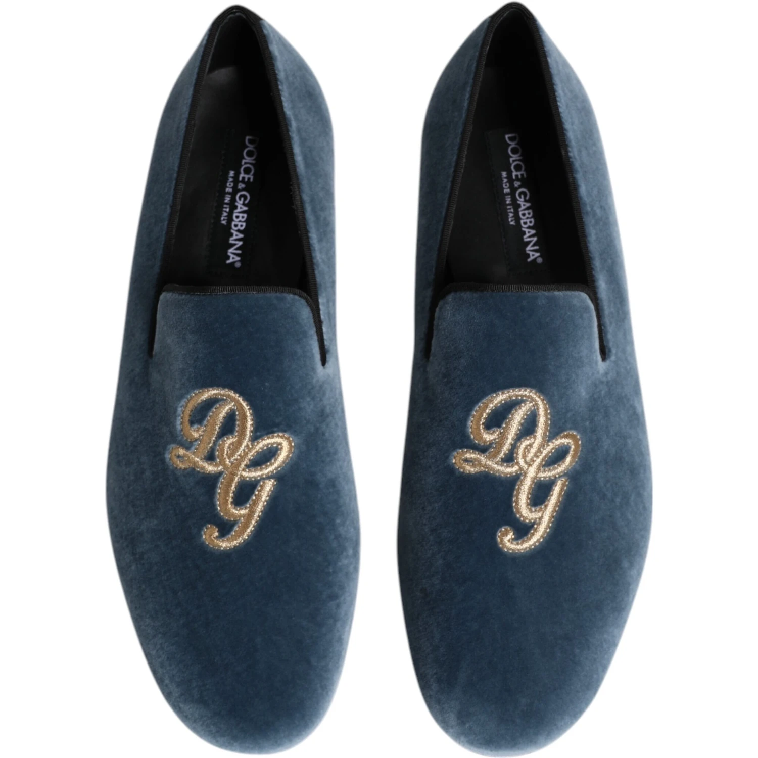 Blue Velvet DG Logo Loafers Formal Shoes