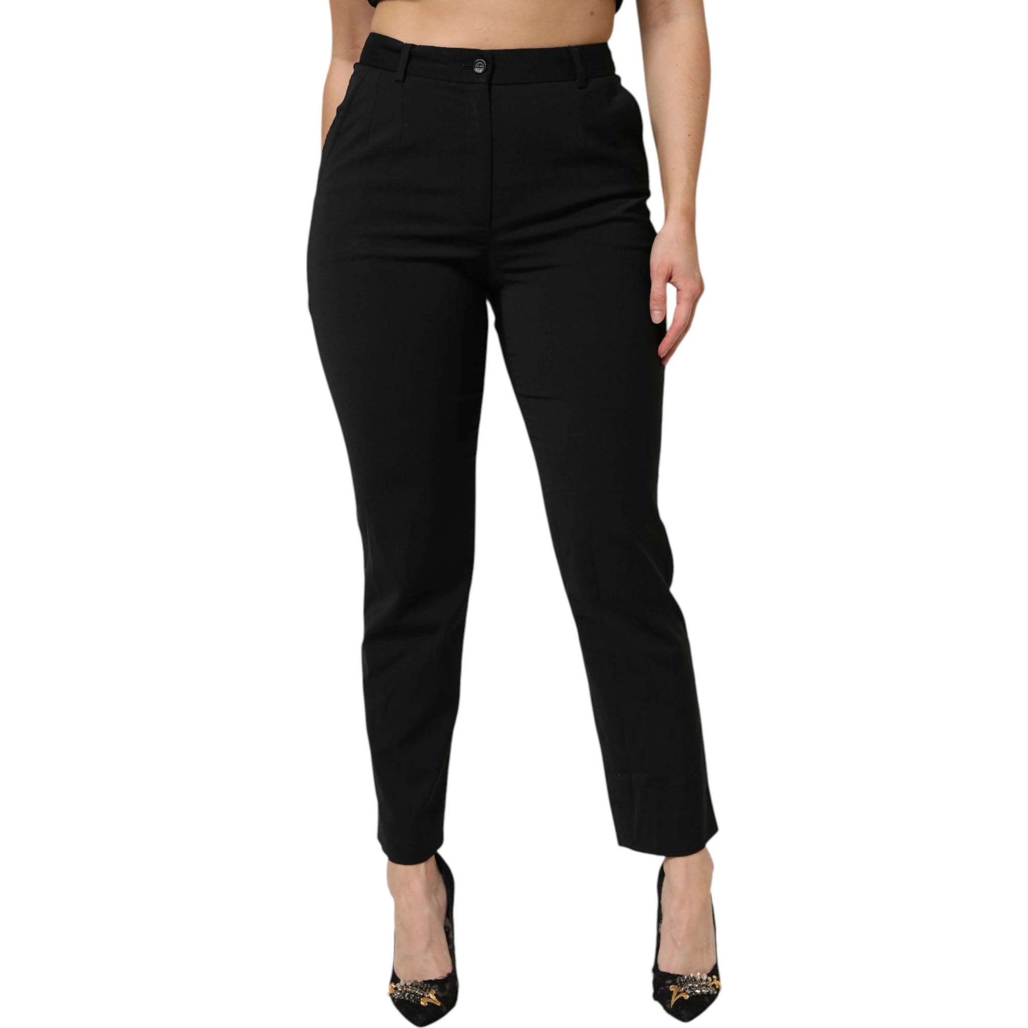 Black High Waisted Tapered STAFF Pants