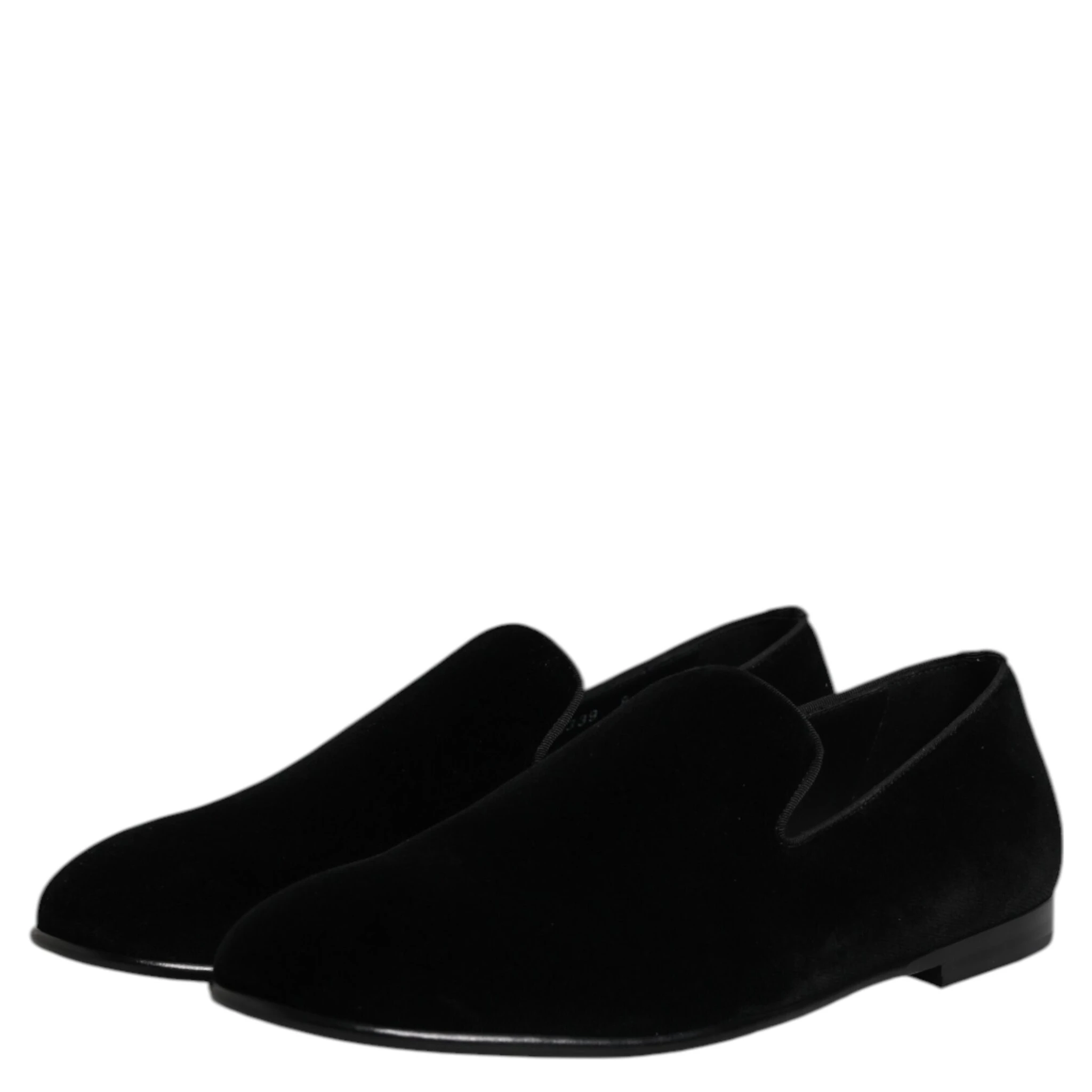 Black Velvet Slip On Loafers Formal Shoes