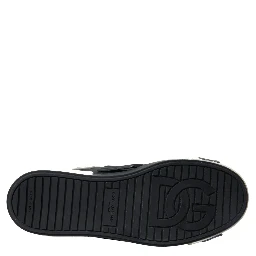 Black Leather Low Top Sneakers Portofino Shoes