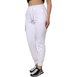 White Cotton Stretch Jogger Sweatpants Pants