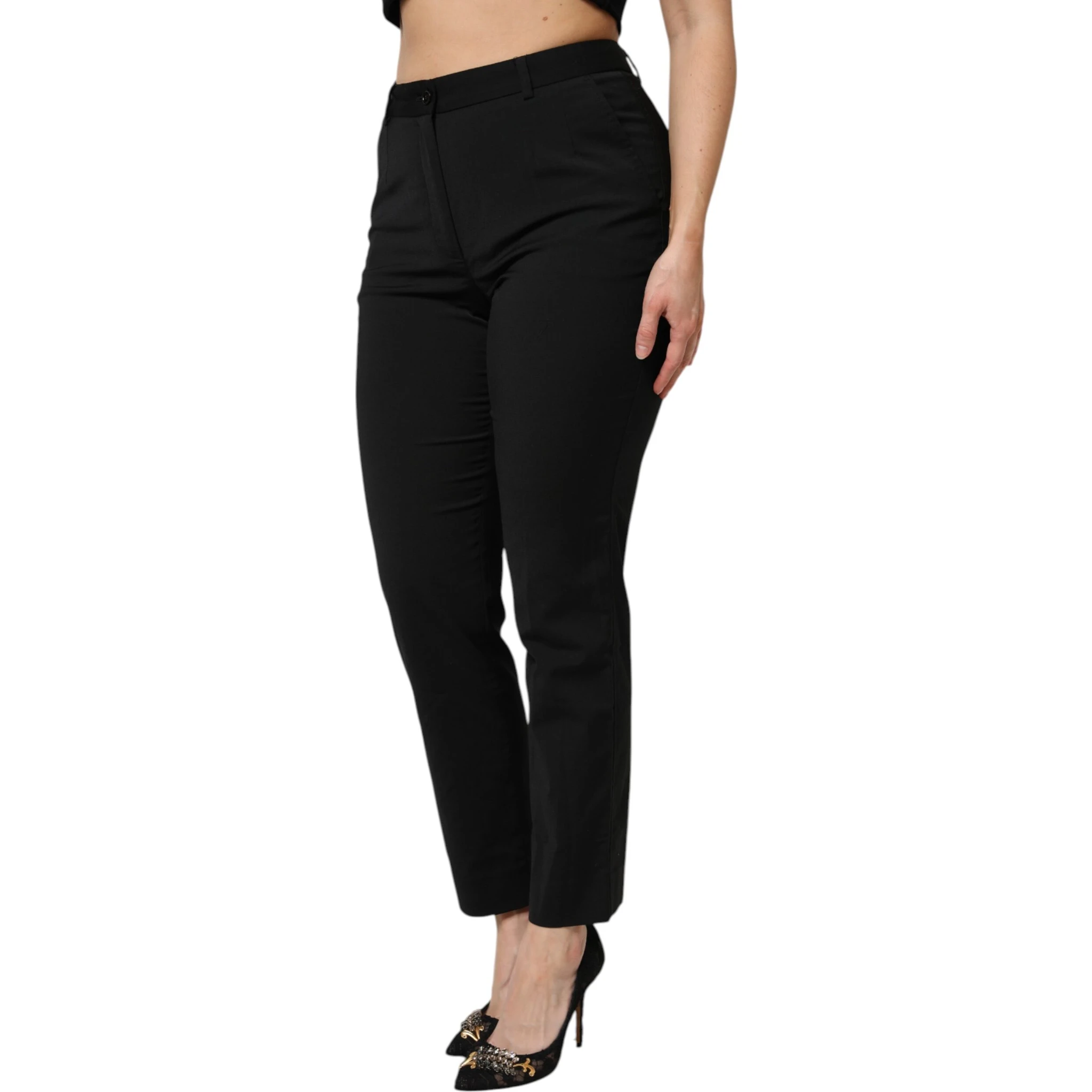 Black High Waisted Tapered STAFF Pants