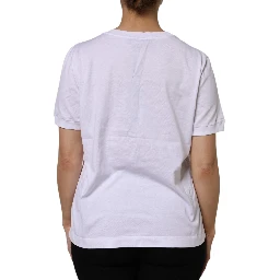 White Cotton Short Sleeve Round Neck T-shirt