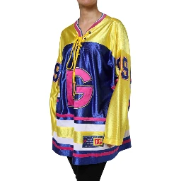 Multicolor Polyester Long Sleeves V-Neck Top