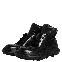 Black Leather Casual Mens Ankle Boots Shoes
