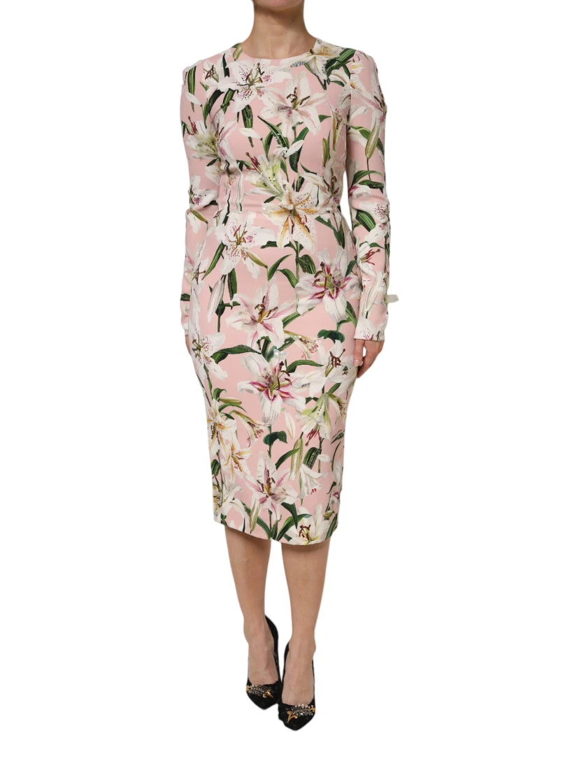 Pink Lily Viscose Sheath Stretch Midi Dress